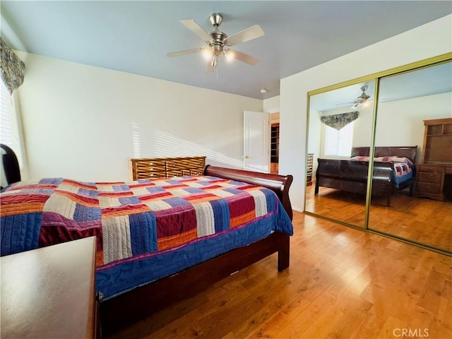 14542 Los Robles Ave, Hacienda Heights, CA 91745 - bedroom featuring wood finished floors, a closet, and a ceiling fan