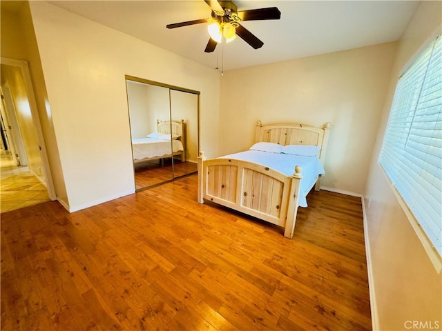 14542 Los Robles Ave, Hacienda Heights, CA 91745 - bedroom featuring wood finished floors, a closet, and ceiling fan