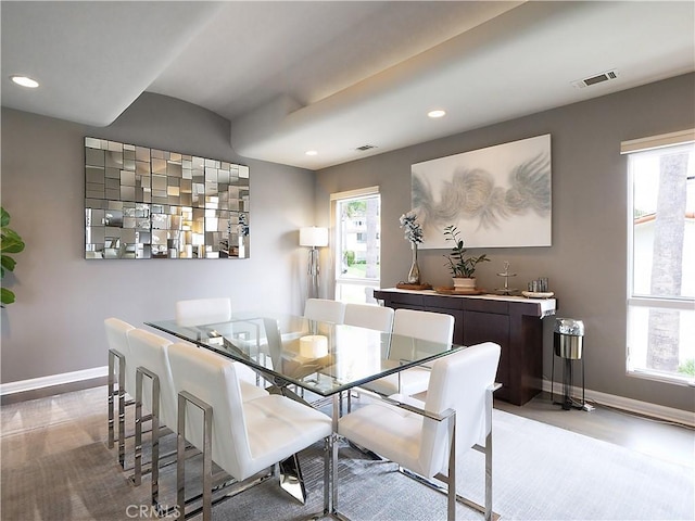 2637 Via Olivera, Palos Verdes Estates, CA 90274 - dining space featuring wood finished floors, baseboards, healthy amount of natural light, and recessed lighting