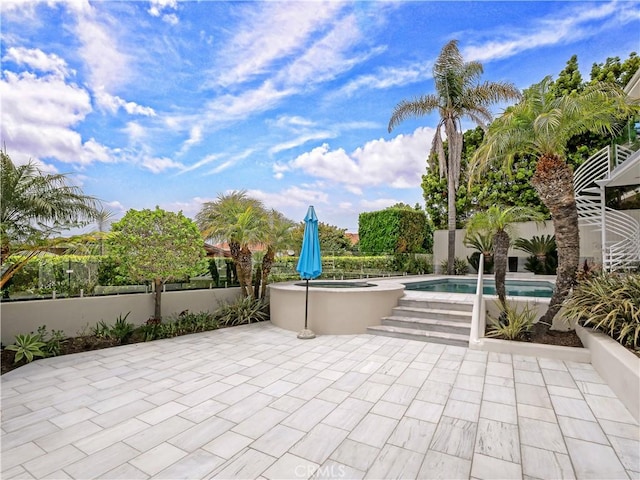 2637 Via Olivera, Palos Verdes Estates, CA 90274 - fenced backyard featuring a patio and a pool with connected hot tub