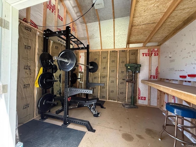 21803 Crestline Rd, Palomar Mountain, CA 92060 - exercise room featuring a workshop area