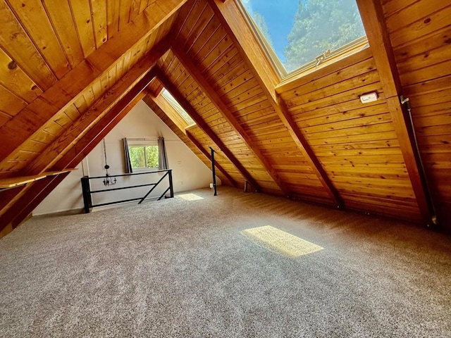 21803 Crestline Rd, Palomar Mountain, CA 92060 - additional living space featuring wooden ceiling and carpet floors