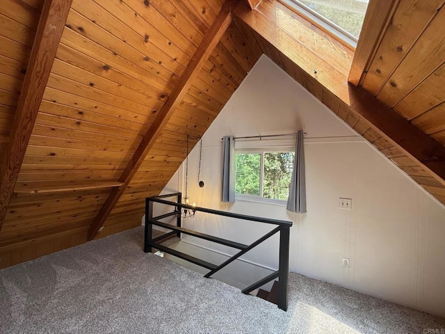 21803 Crestline Rd, Palomar Mountain, CA 92060 - additional living space with carpet floors and wooden ceiling