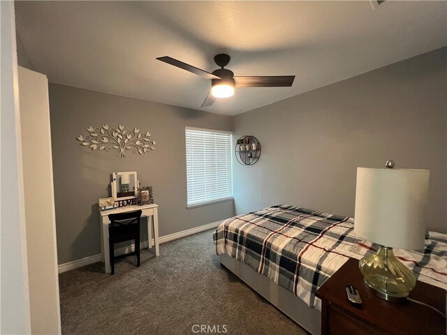 14726 Osage Rd, Apple Valley, CA 92307 - bedroom with carpet floors and ceiling fan