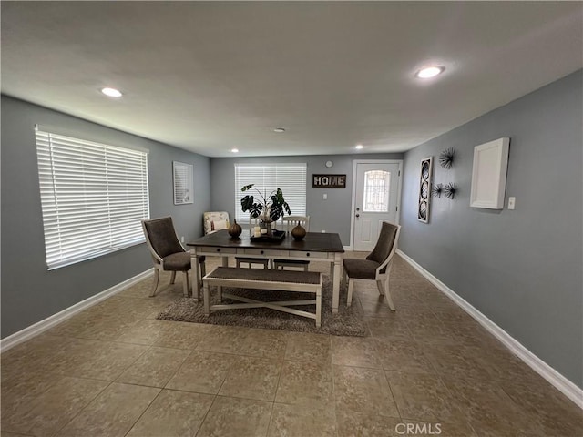 14726 Osage Rd, Apple Valley, CA 92307 - tiled dining space featuring recessed lighting and baseboards