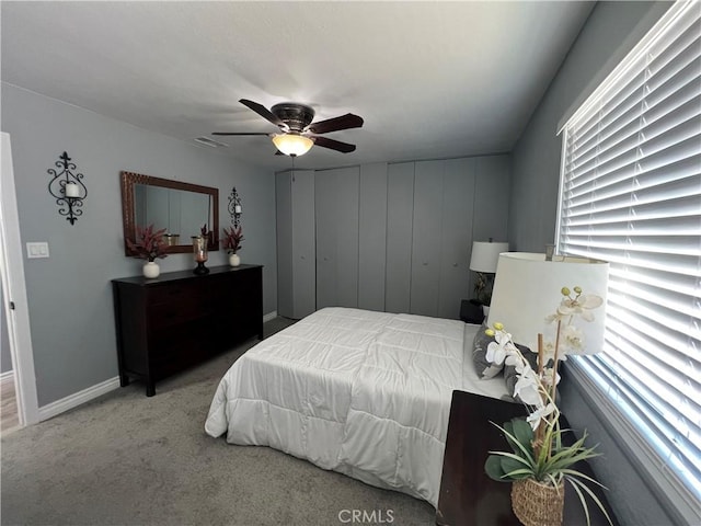 14726 Osage Rd, Apple Valley, CA 92307 - carpeted bedroom featuring baseboards and a ceiling fan