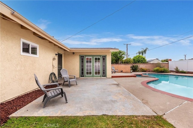 20869 Moonlake St, Walnut, CA 91789 - view of pool featuring a fenced backyard, a patio, and french doors