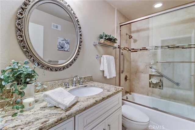 5341 Bahia Blanca W Unit C, Laguna Woods, CA 92637 - full bathroom featuring vanity, enclosed tub / shower combo, and recessed lighting