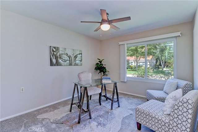 5341 Bahia Blanca W Unit C, Laguna Woods, CA 92637 - home office with carpet flooring and ceiling fan