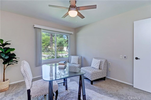 5341 Bahia Blanca W Unit C, Laguna Woods, CA 92637 - carpeted office space with baseboards and a ceiling fan