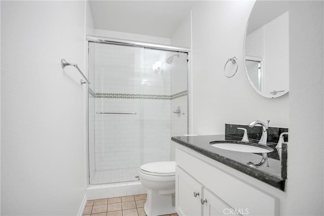 806 E Laurel Oak Dr, Azusa, CA 91702 - bathroom featuring vanity, tile patterned flooring, and a shower stall