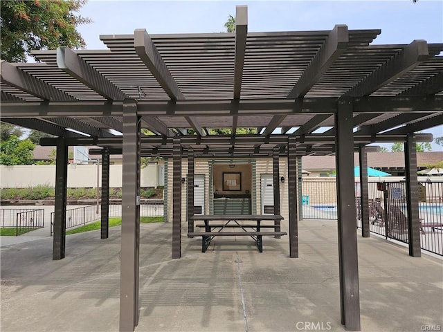 806 E Laurel Oak Dr, Azusa, CA 91702 - view of patio / terrace with a pergola and a community pool