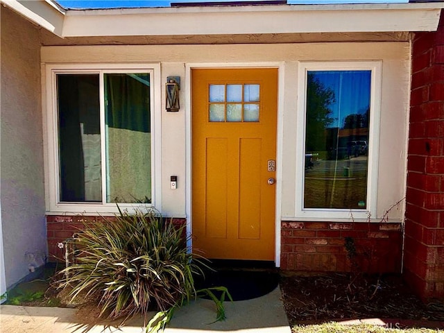 2969 Crestwood Pl, Riverside, CA 92503 - doorway to property with brick siding and stucco siding