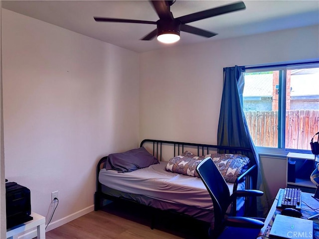 2969 Crestwood Pl, Riverside, CA 92503 - bedroom featuring wood finished floors, baseboards, and a ceiling fan