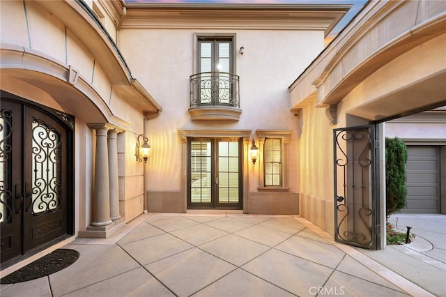 2600 S 2nd Ave, Arcadia, CA 91006 - entrance to property featuring french doors, a balcony, and a patio area