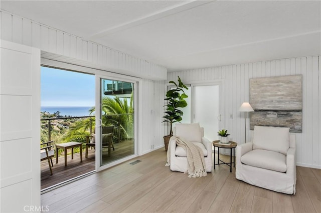 1385 Terrace Way, Laguna Beach, CA 92651 - living area featuring light wood finished floors and a water view