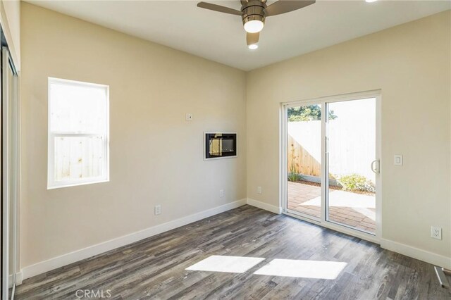 453 N 13th St, Grover Beach, CA 93433 - empty room with wood finished floors and a ceiling fan