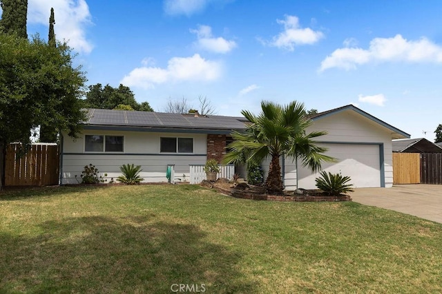 3760 Fielding Cir, Sacramento, CA 95826 - single story home featuring driveway, roof mounted solar panels, and an attached garage