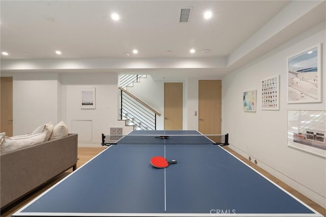 222 2nd St, Hermosa Beach, CA 90254 - rec room featuring recessed lighting and wood finished floors