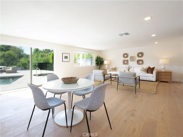 26633 Academy Dr, Palos Verdes Peninsula, CA 90274 - dining space featuring light wood-style flooring and recessed lighting