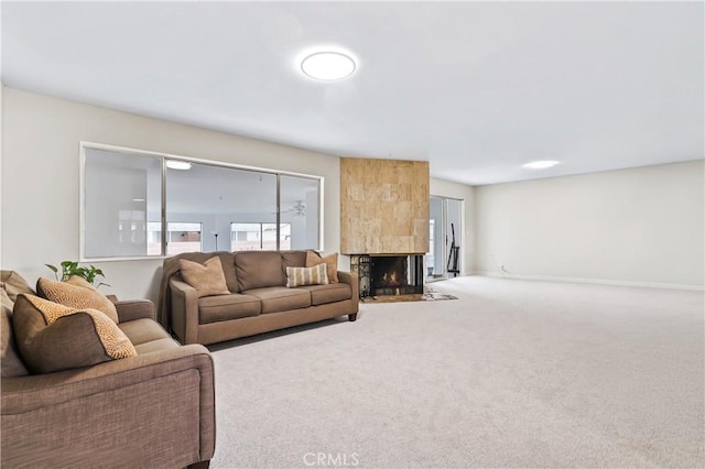 1432 N Shaffer St, Orange, CA 92867 - living area featuring carpet flooring and a tiled fireplace