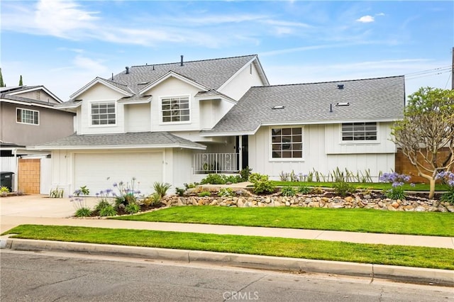1432 N Shaffer St, Orange, CA 92867 - view of front facade with a garage, concrete driveway, a shingled roof, and a front yard