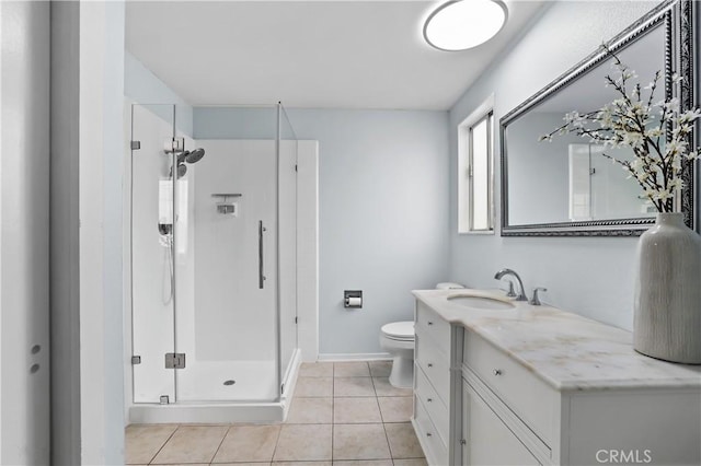1432 N Shaffer St, Orange, CA 92867 - full bathroom with a stall shower, vanity, and tile patterned flooring