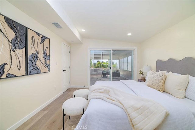 3567 Mount Everest Blvd, San Diego, CA 92111 - bedroom with access to outside, light wood-style flooring, and recessed lighting