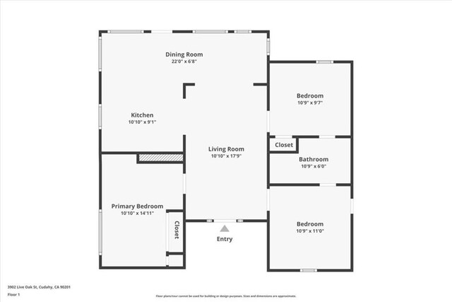 3902 Live Oak St, Cudahy, CA 90201 - property floor plan