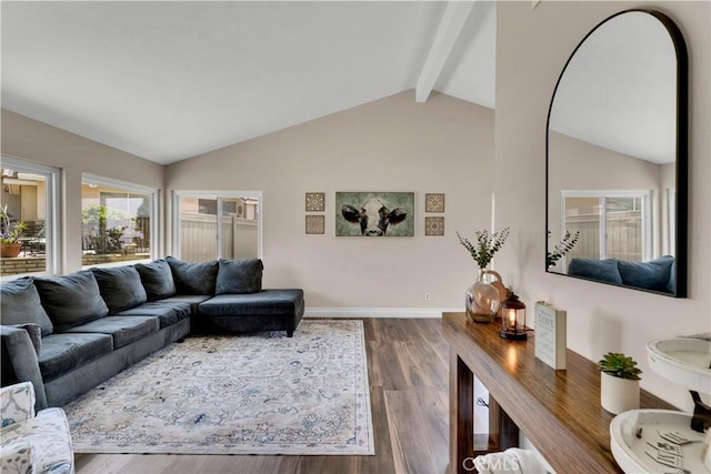 3074 Mountain Top Dr, Highland, CA 92346 - living room featuring wood finished floors and baseboards