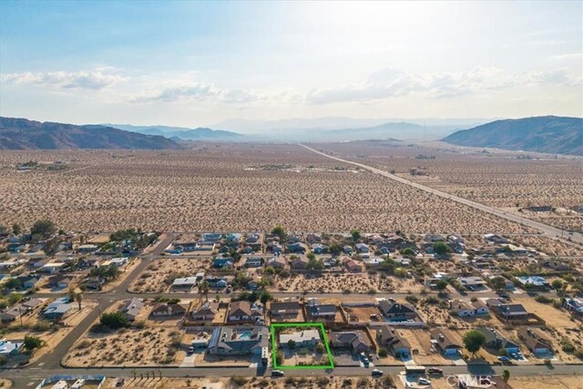 6646 Quail Spring Ave Unit 29, Palms, CA 92277 - aerial view of property's location featuring mountains and property boundaries highlighted