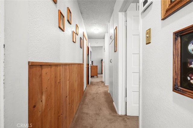 3095 Casitas Ave, Altadena, CA 91001 - hall with a textured ceiling, carpet flooring, and a textured wall