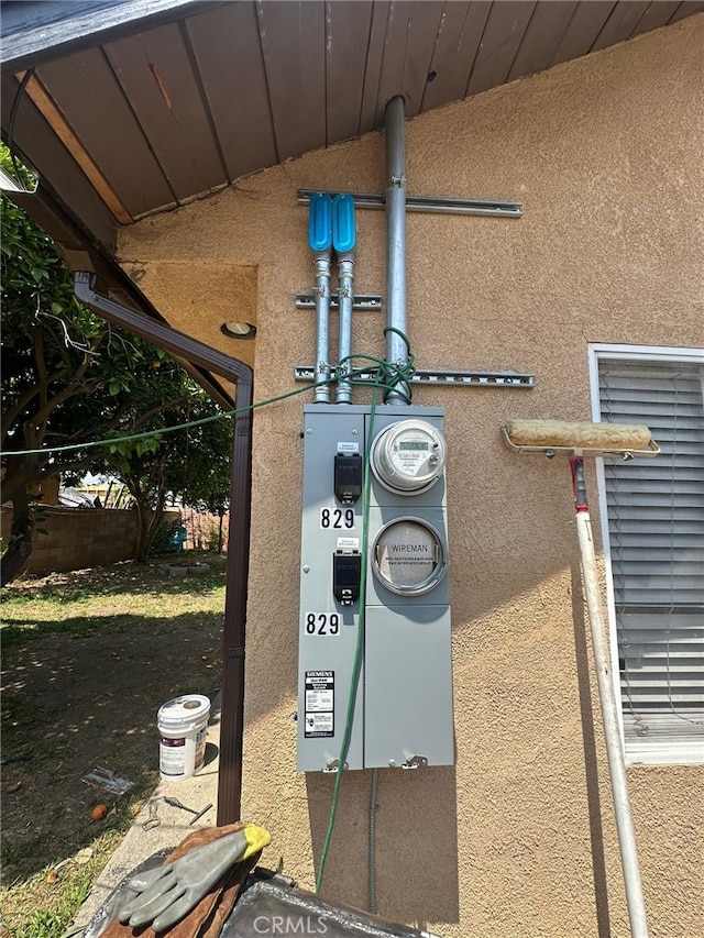 829 Foxworth Ave, La Puente, CA 91744 - exterior view of stucco siding and electric meter