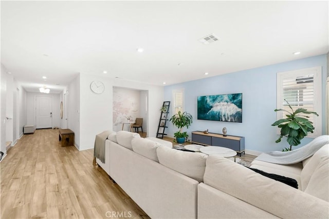 16526 Trailblazer Ave, Chino, CA 91708 - living room featuring light wood-type flooring and recessed lighting