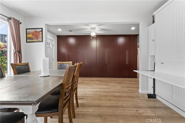 433 E Mason St, Azusa, CA 91702 - dining room with a ceiling fan, light wood finished floors, and recessed lighting