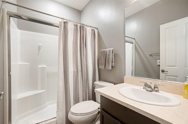 17995 Lacebark Ct, San Bernardino, CA 92407 - bathroom featuring a shower with shower curtain and vanity