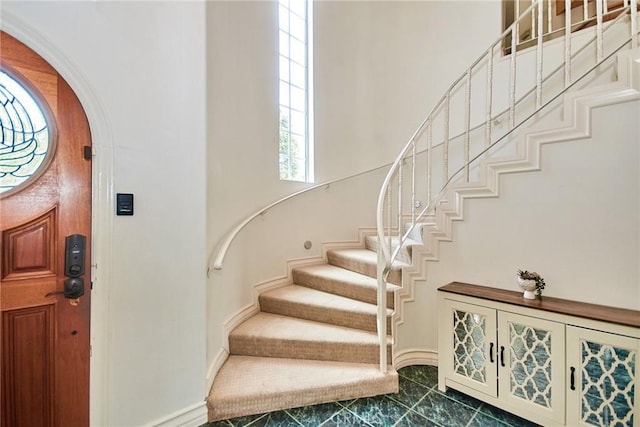 1089 Village Dr, Chino Hills, CA 91709 - foyer entrance featuring stairs and arched walkways