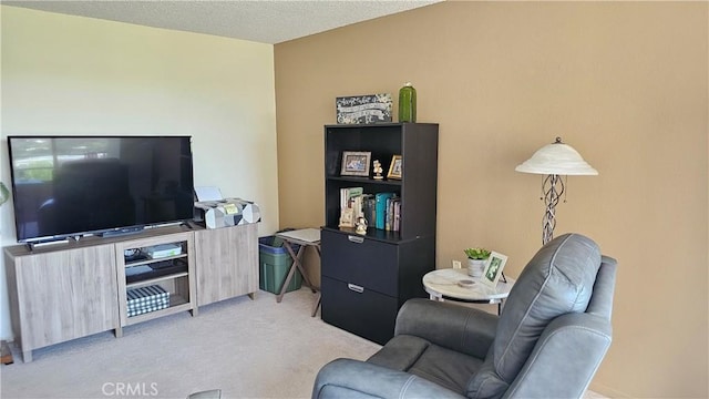 24055 Paseo Del Lago Unit 1012, Laguna Woods, CA 92637 - living area featuring light carpet and a textured ceiling