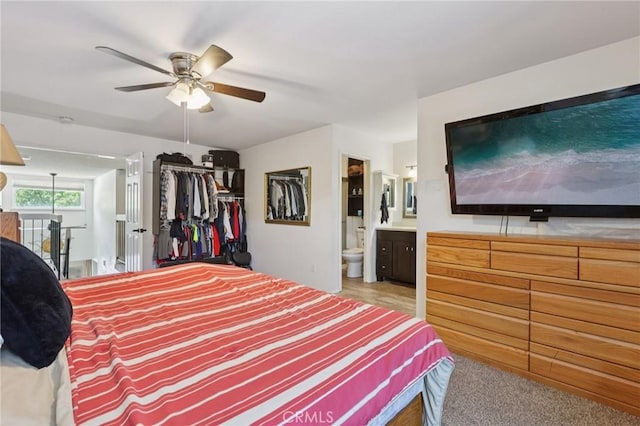 10161 Larwin Ave Unit 3, Chatsworth, CA 91311 - bedroom with ensuite bathroom and a ceiling fan