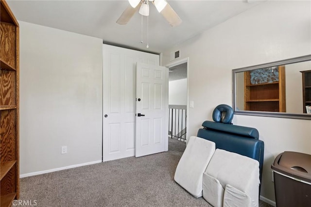 10161 Larwin Ave Unit 3, Chatsworth, CA 91311 - sitting room featuring carpet and ceiling fan