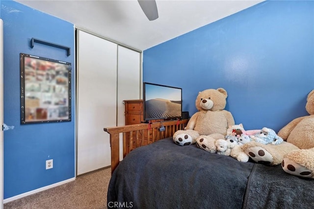 10161 Larwin Ave Unit 3, Chatsworth, CA 91311 - carpeted bedroom with baseboards and a ceiling fan