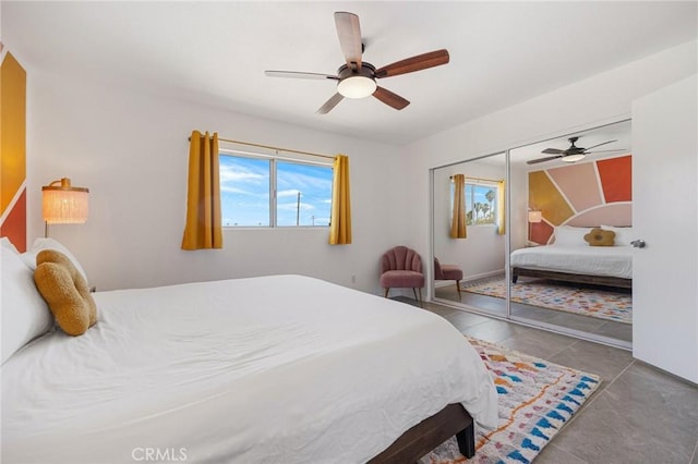 72726 Desert Trail Dr Unit 29, Palms, CA 92277 - bedroom with a ceiling fan and a closet