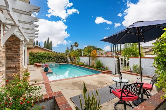 1717 Morning Sun Ave, Walnut, CA 91789 - view of pool with a patio area, a fenced backyard, and a pool with connected hot tub