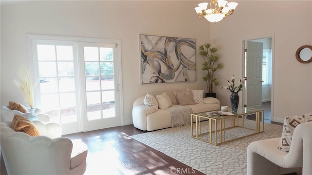 1717 Morning Sun Ave, Walnut, CA 91789 - living room with a chandelier and wood finished floors