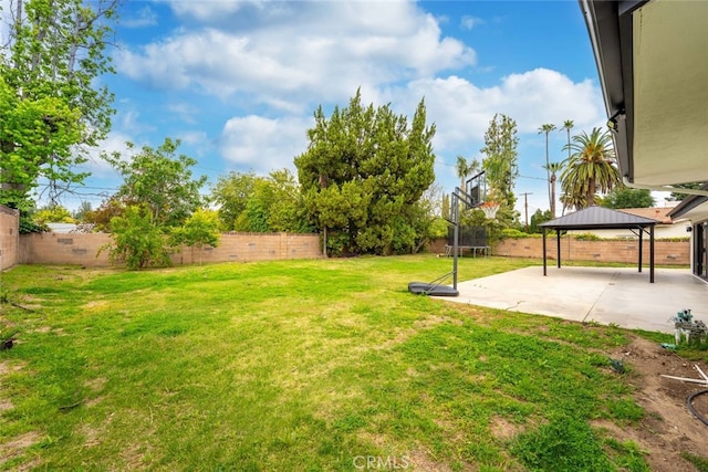 4801 Heaven Ave, Woodland Hills, CA 91364 - view of yard featuring a patio, a gazebo, and a trampoline