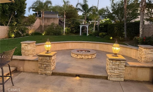 178 Grapevine Dr, Corona, CA 92882 - view of patio featuring an outdoor fire pit