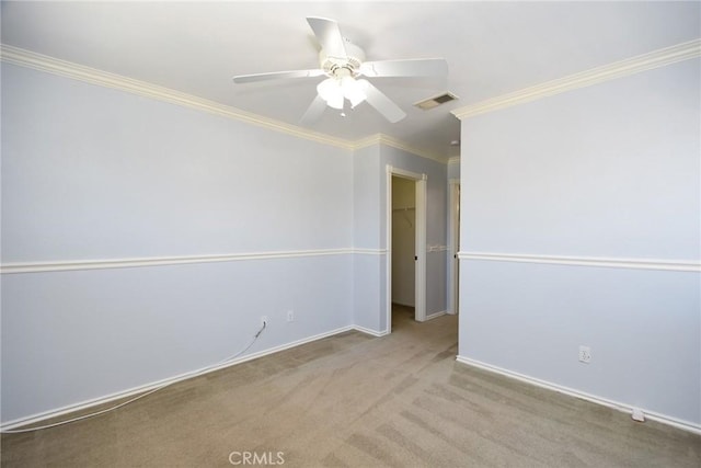 178 Grapevine Dr, Corona, CA 92882 - unfurnished room with crown molding, ceiling fan, carpet, and baseboards