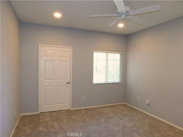41410 Juniper St Unit 1513, Murrieta, CA 92562 - spare room featuring carpet, recessed lighting, and a ceiling fan