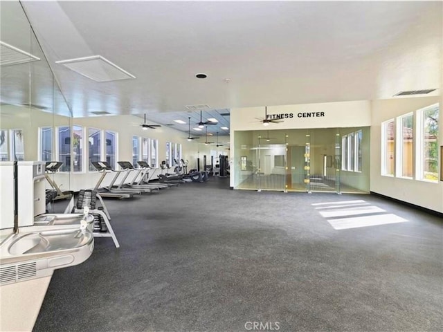 41410 Juniper St Unit 1513, Murrieta, CA 92562 - gym with ceiling fan
