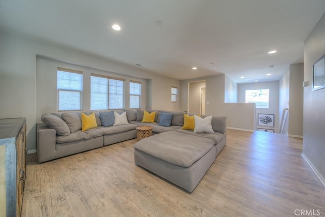 32593 Cumulus Ln, Winchester, CA 92596 - living room featuring wood finished floors, baseboards, and recessed lighting